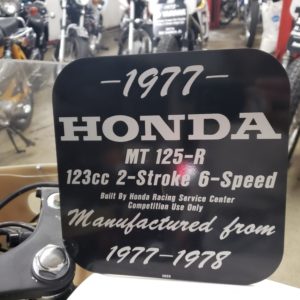 1977 Honda MT125R Name Plate